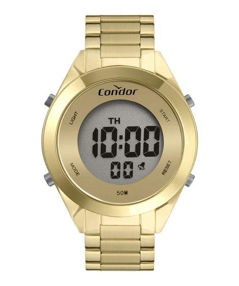 Relógio Feminino Condor  Digital + Brinco + Colar - COAE19432ANK4D DOURADO
