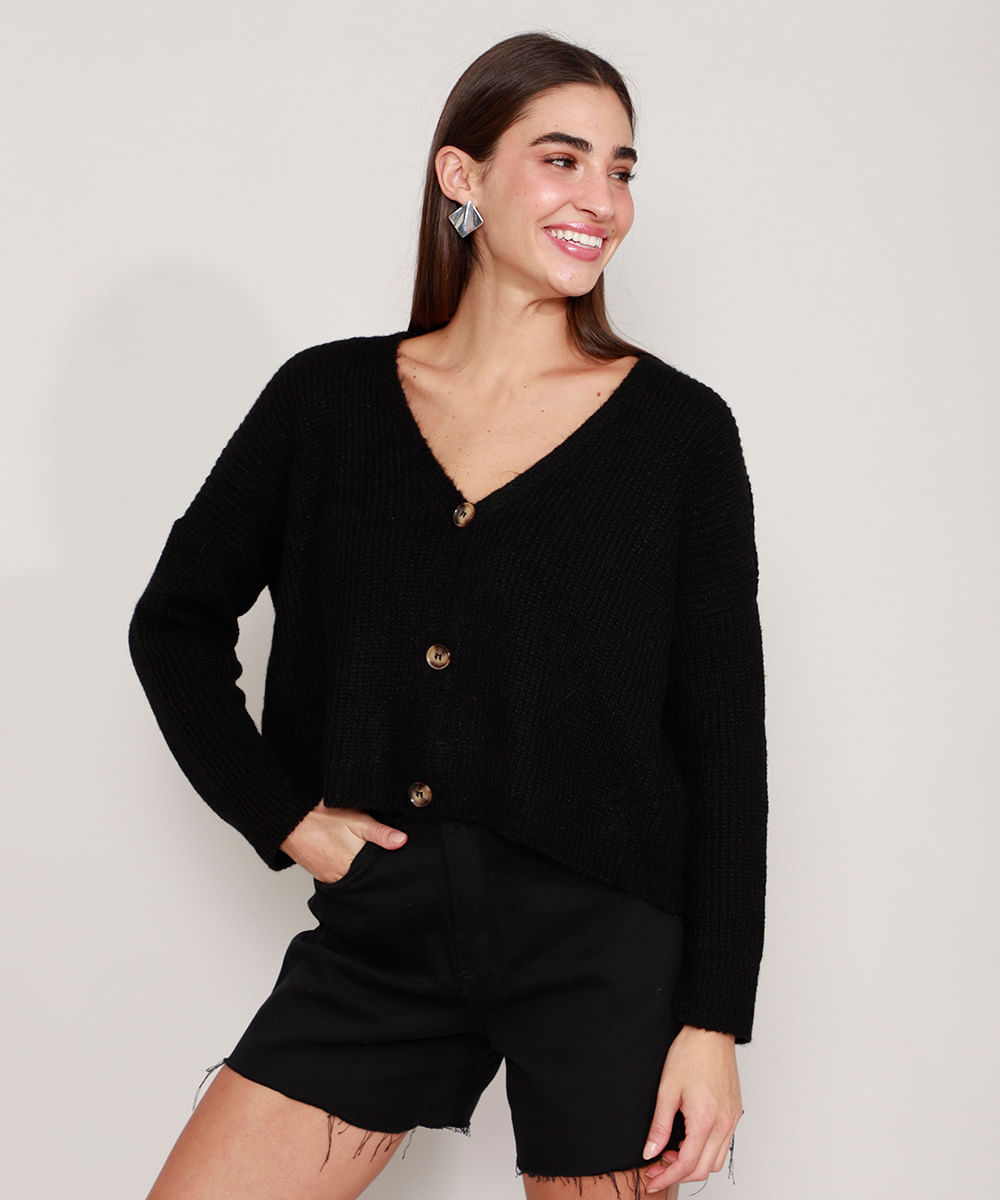 cardigan preto cea