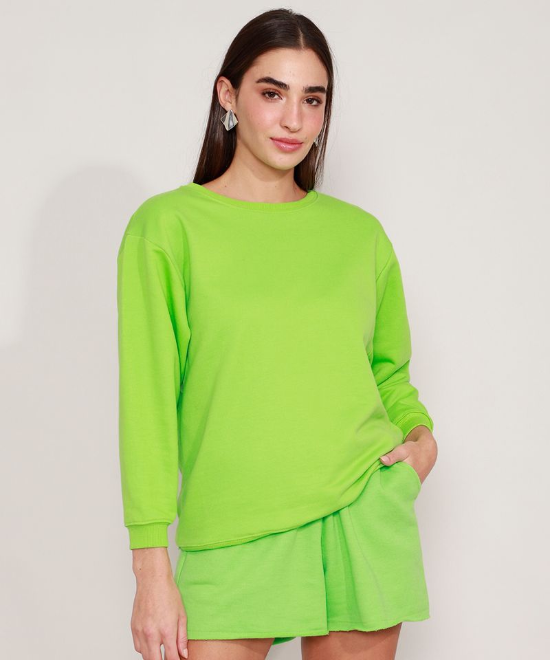 Blusao-Amplo-de-Moletom-Basico-Decote-Redondo-Verde-9985450-Verde_1