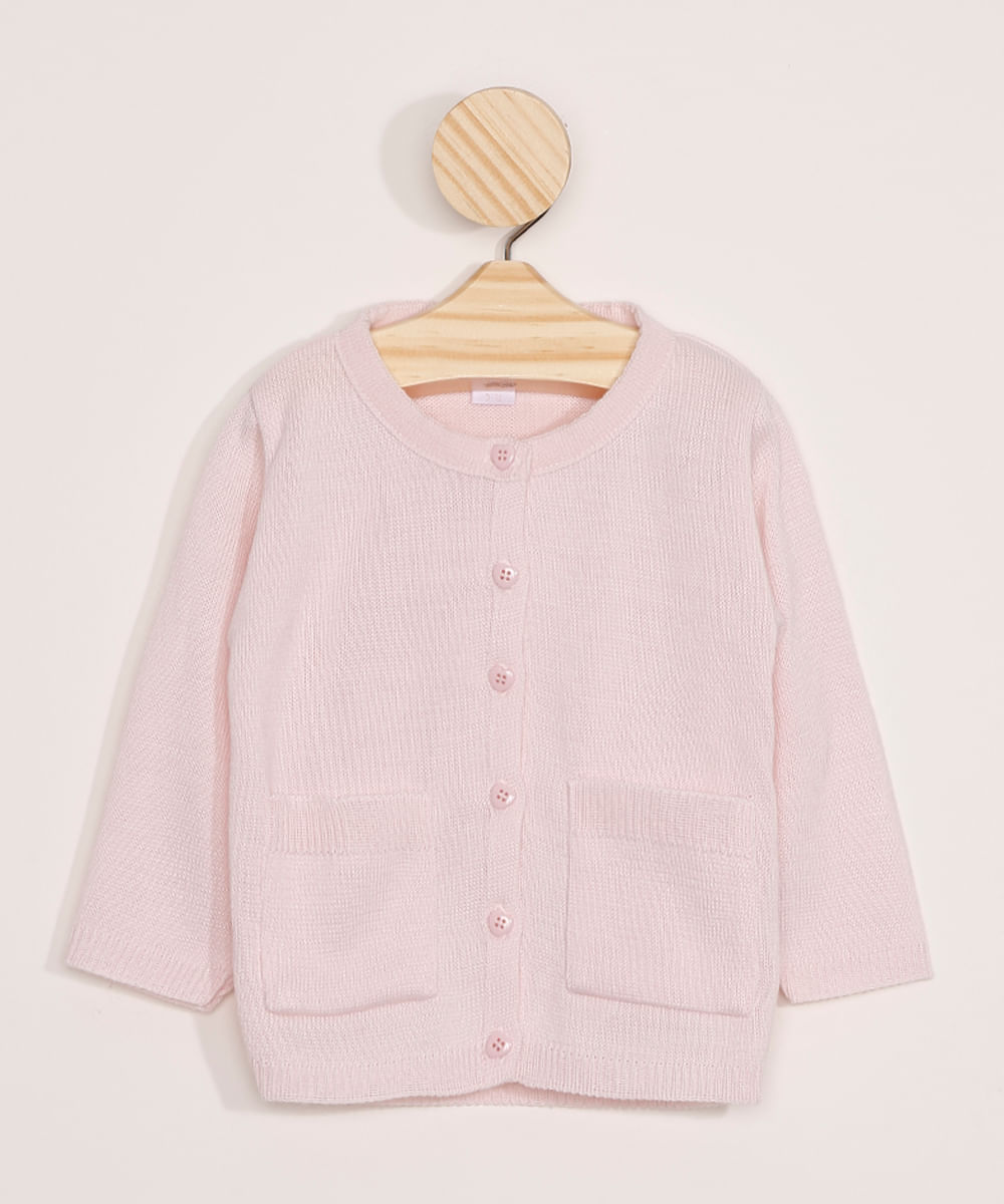 Cardigan-Infantil-de-Trico-com-Bolsos-Rosa-9979313-Rosa_1
