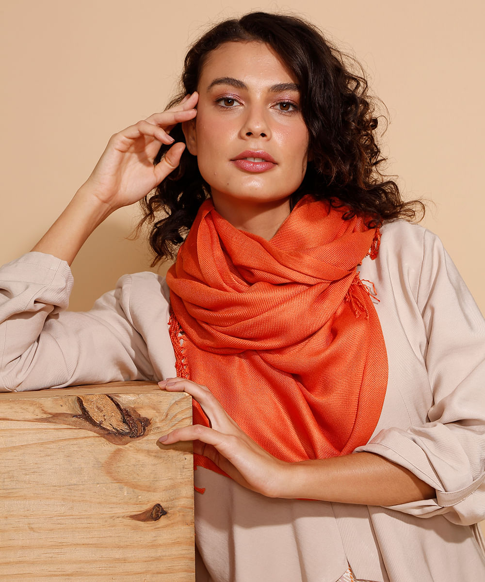 Lenço de Viscose Laranja