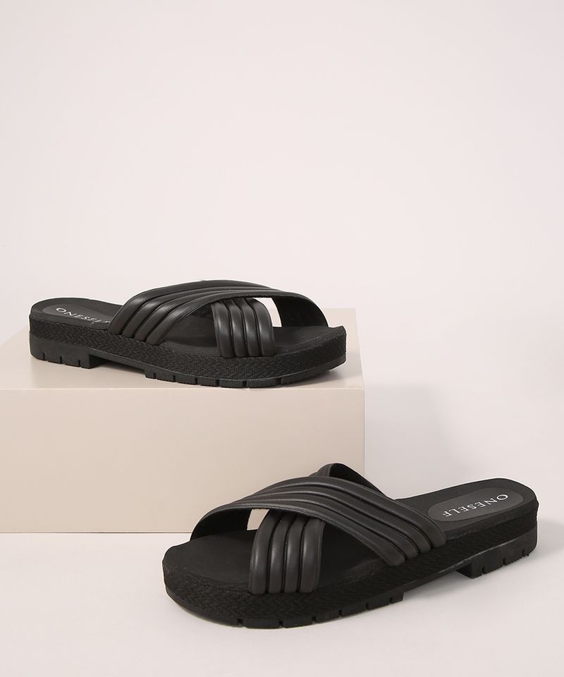 Rasteirinha-Feminina-Flatform-com-Tira-Cruzada-Oneself-Preta-9990707-Preto_1