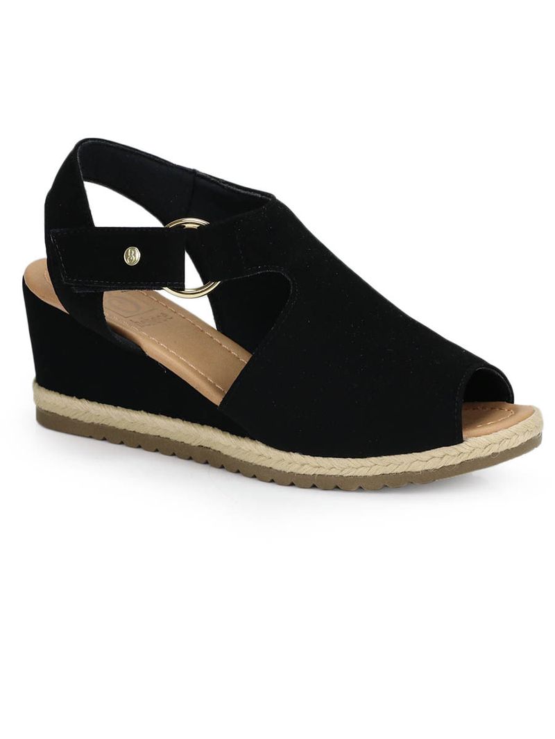 Sandalia Anabela Espadrille Bebece Velcro