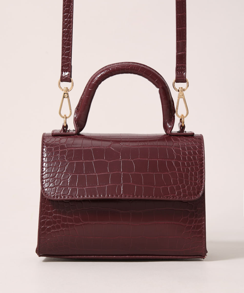 leather croc tote bolsa