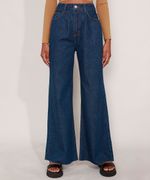 Calca-Wide-Pantalona-Jeans-com-Pences-e-Barra-a-Fio-Cintura-Super-Alta-Azul-Escuro-9992130-Azul_Escuro_1