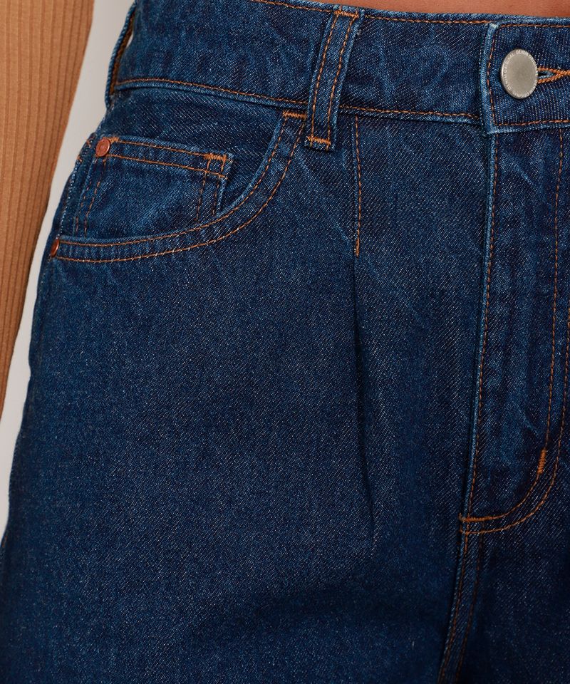 Calca-Wide-Pantalona-Jeans-com-Pences-e-Barra-a-Fio-Cintura-Super-Alta-Azul-Escuro-9992130-Azul_Escuro_4