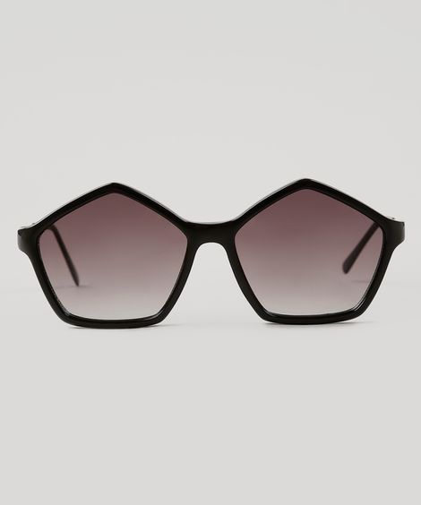 Óculos de Sol Geométrico Feminino Oneself Preto