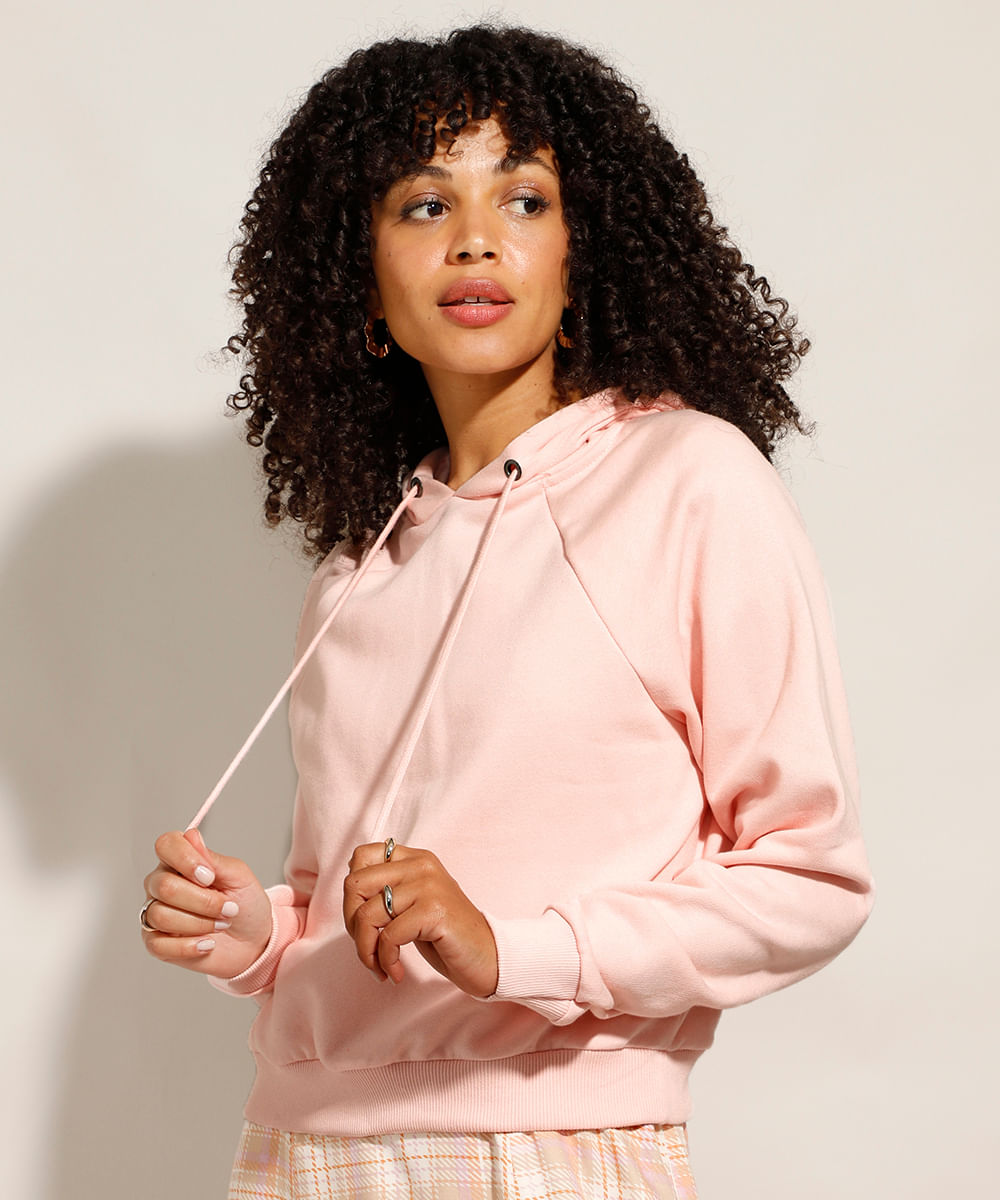 rose white moletom com capuz
