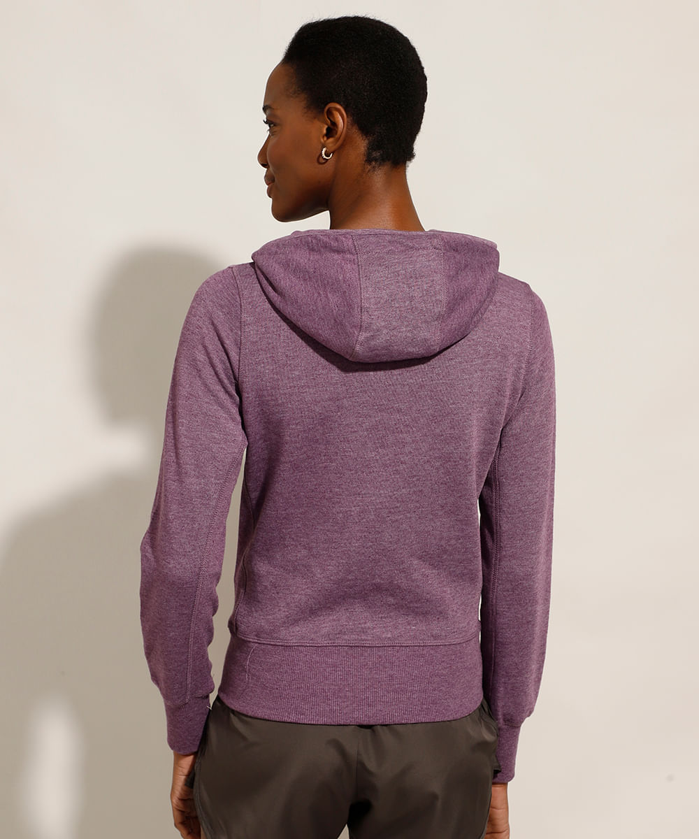 mauve zip up moletom com capuz