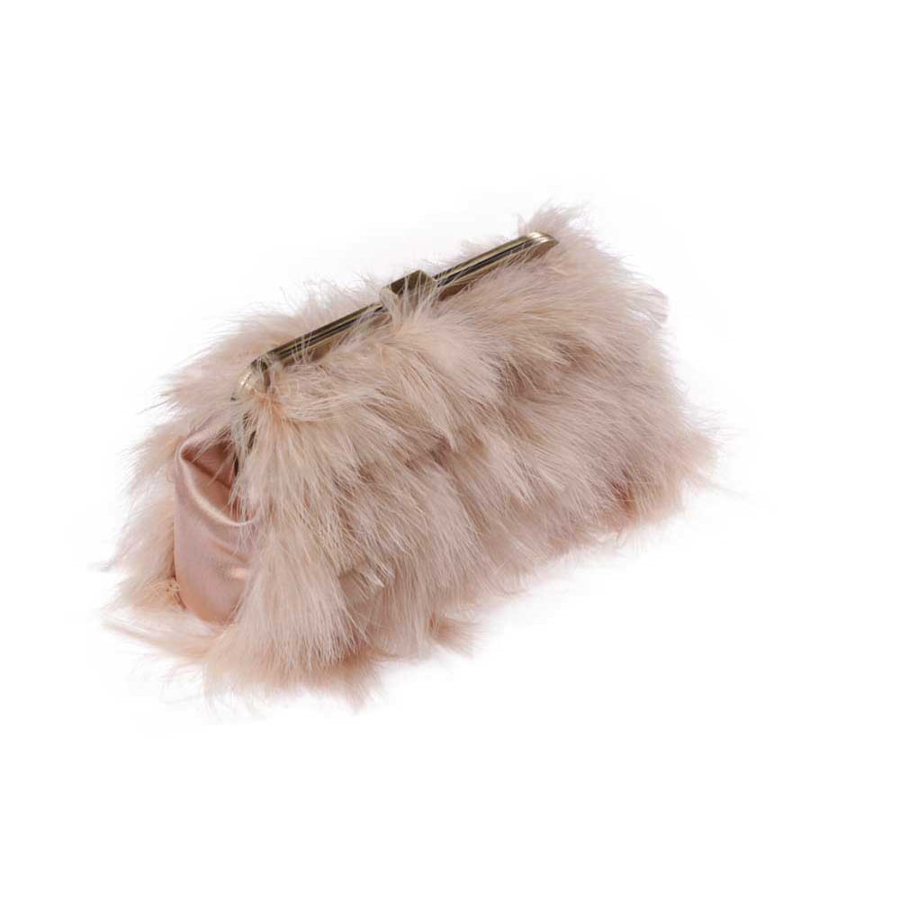 Clutch rosa com plumas, da C&A