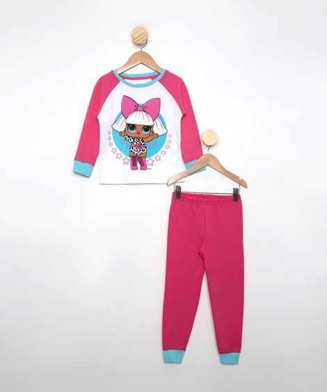 Pijama Infantil de Moletom LOL Diva Manga Longa Off White