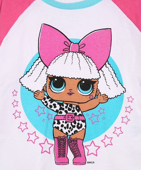 Pijama Infantil de Moletom LOL Diva Manga Longa Off White