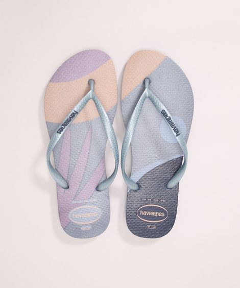Chinelo Havaianas Feminino Slim Palette Glow Azul Claro