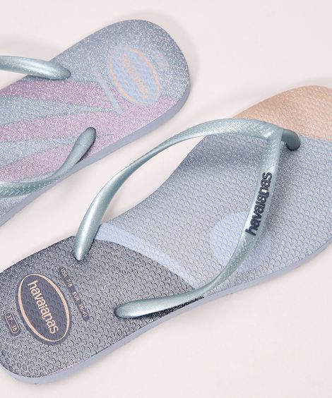 Chinelo Havaianas Feminino Slim Palette Glow Azul Claro