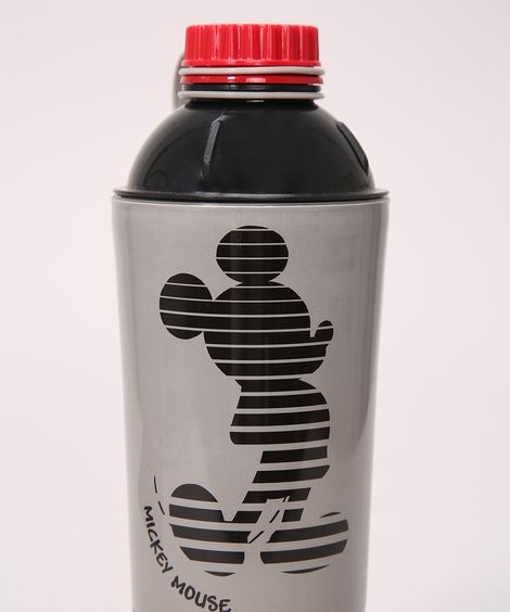 Garrafa com Copo Esportiva Mickey Preta