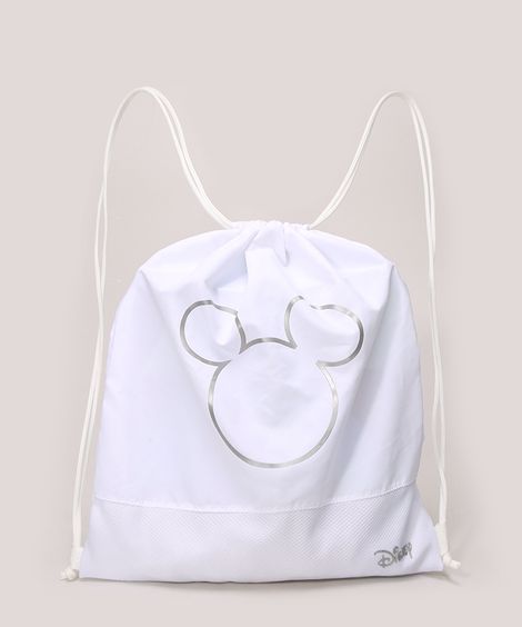 Mochila Saco Esportiva Mickey Branca
