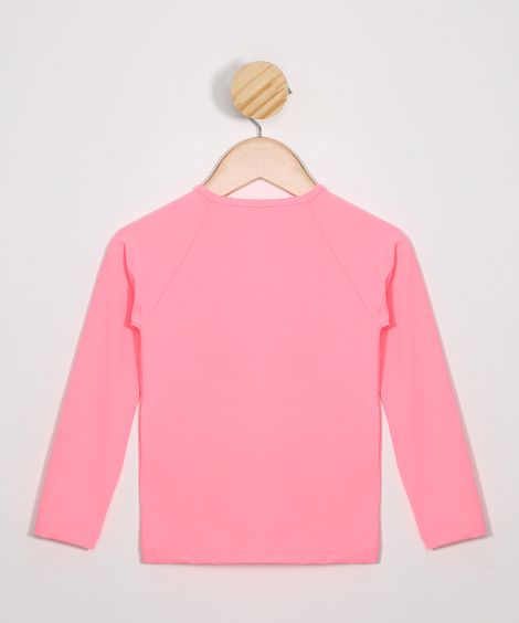 Blusa de Praia Infantil Manga Longa com Proteção UV50+ Coral