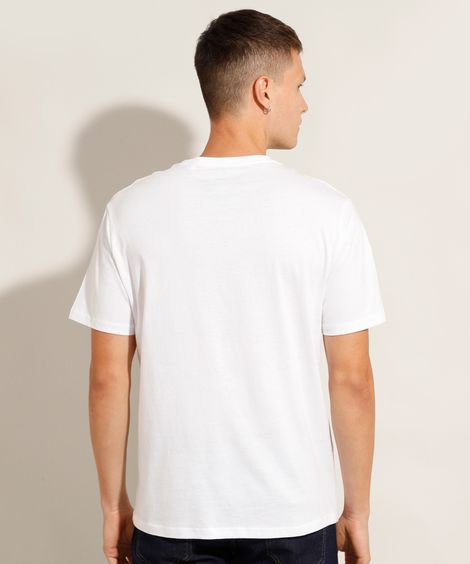 Camiseta Masculina Básica Manga Curta Gola Careca Branca