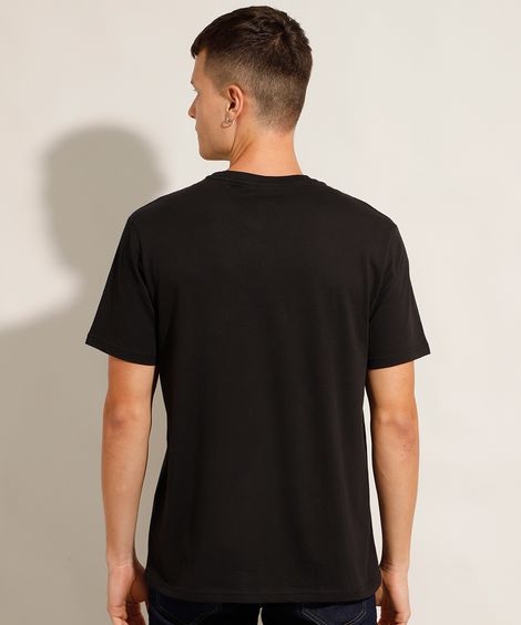 Camiseta Masculina Básica Manga Curta Gola Careca Preta