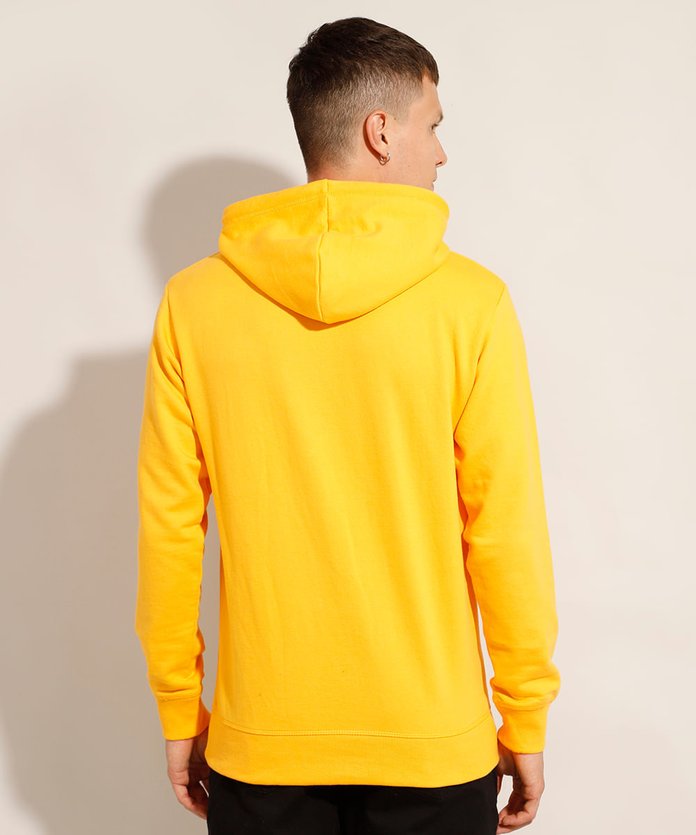 mens moletom com capuzs yellow