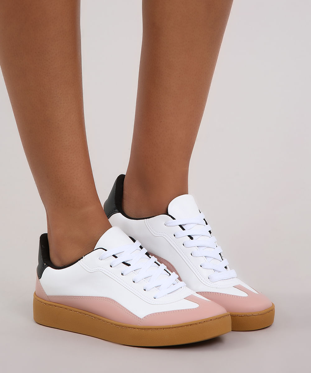 Tênis Feminino com Recortes Branco
