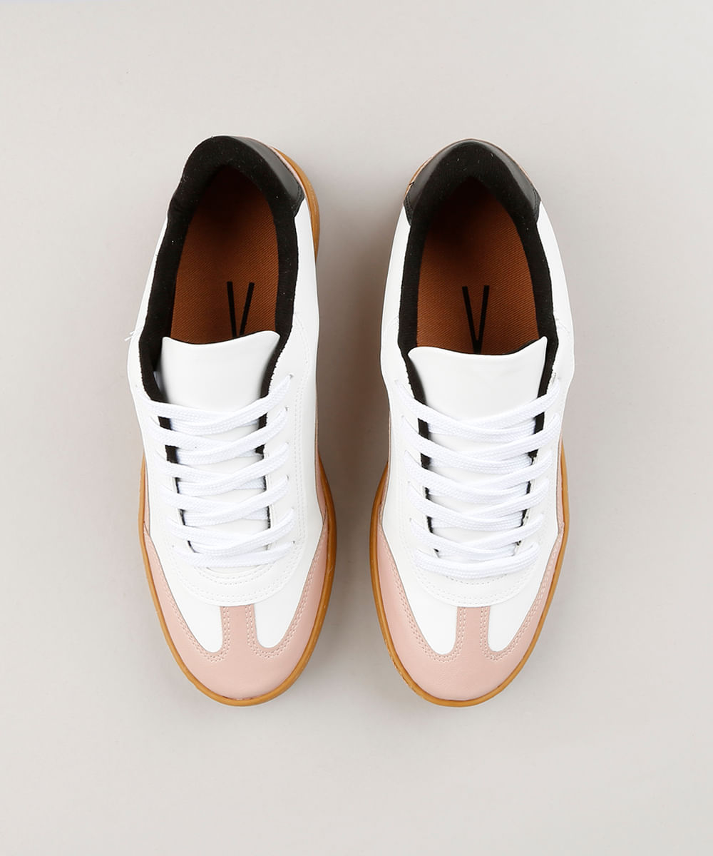 Tênis Feminino com Recortes Branco