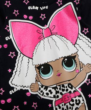 Blusa Infantil LOL Manga Longa Azul Marinho