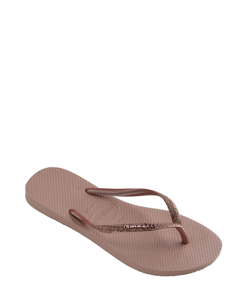 chinelo havaianas glitter rosa