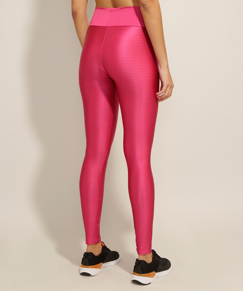 Calça Legging Feminina Texturizada Pink Ace Costas