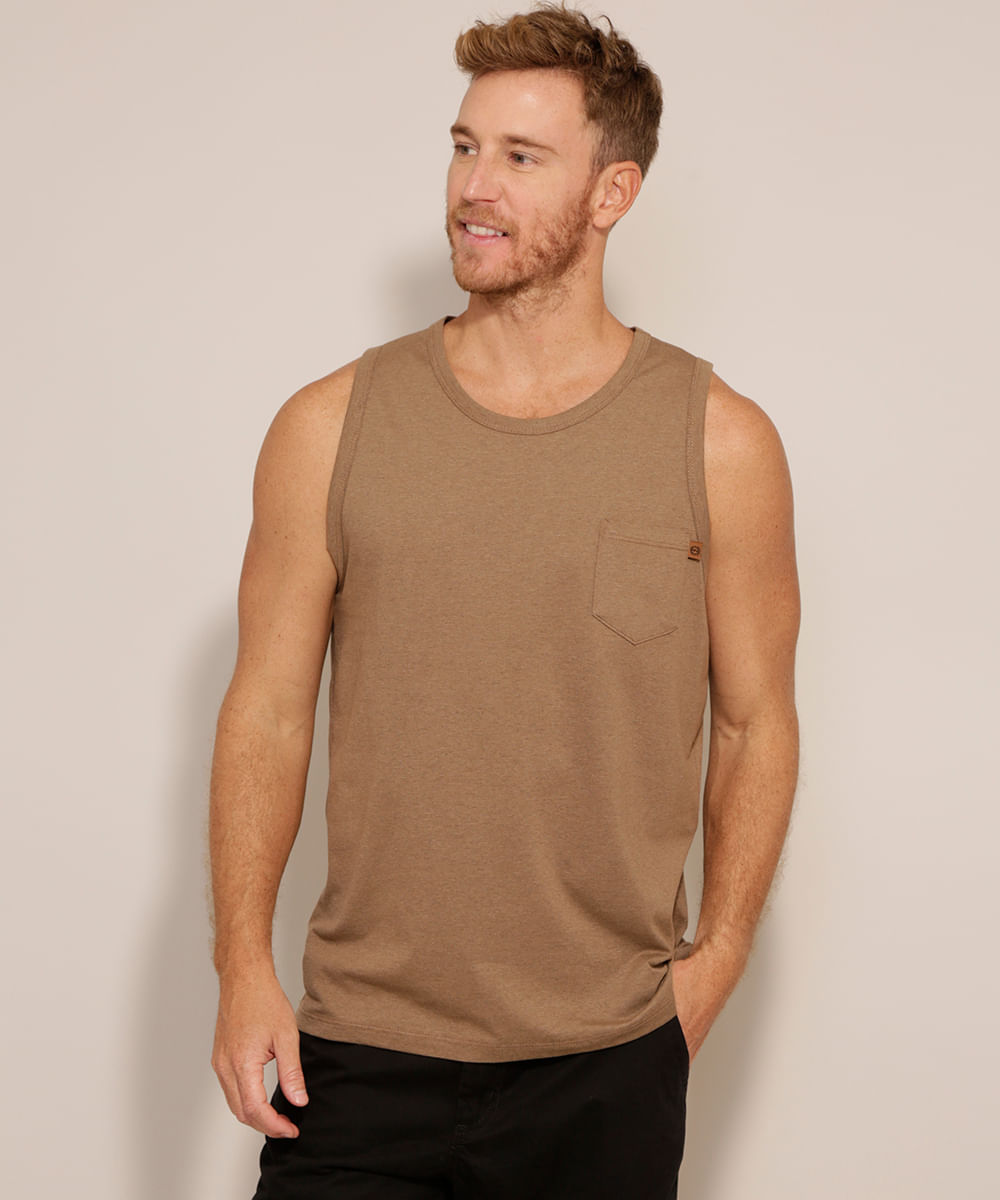 Regata com bolso e gola careca - Suncoast