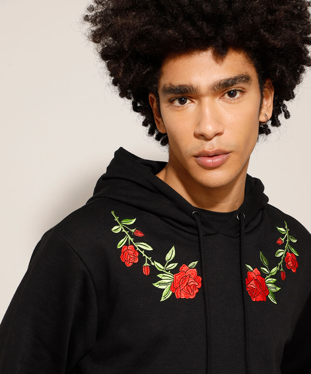 floral mens moletom com capuz