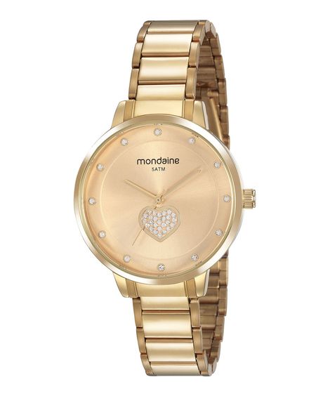 Kit Relógio Feminino Mondaine Analógico 53863LPMVDE1KL + Pulseira Dourado
