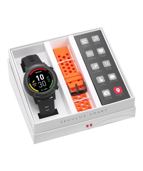 Kit de Relógio Masculino Seculus Smartwatch 79004G0SVNV1 + Troca Pulseiras Preto