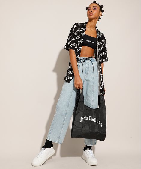 Sacola de Nylon BAW Clothing Preta