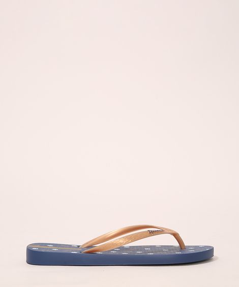 Chinelo Feminino Only Estampado Náutico Ipanema Azul Marinho