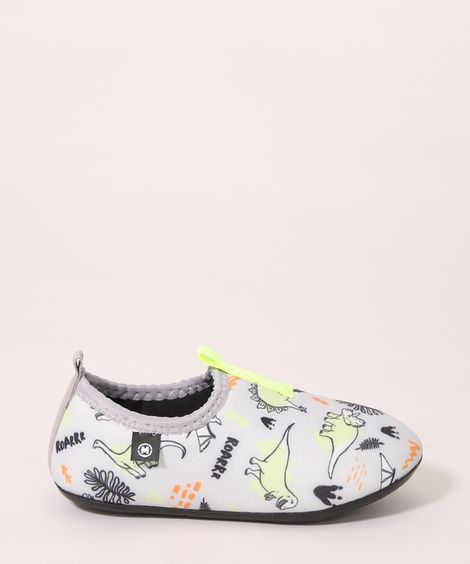 Tênis Infantil Knit Calce Fácil Estampado de Dinossauro Molekinho Multicor