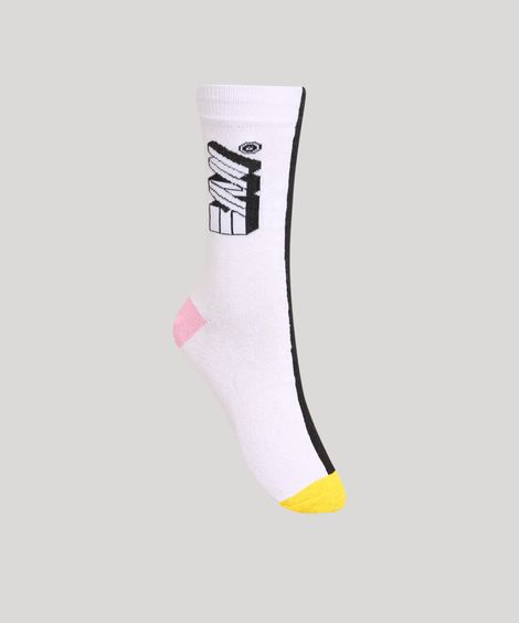Meia Cano Alto Bicolor BAW Clothing Branca