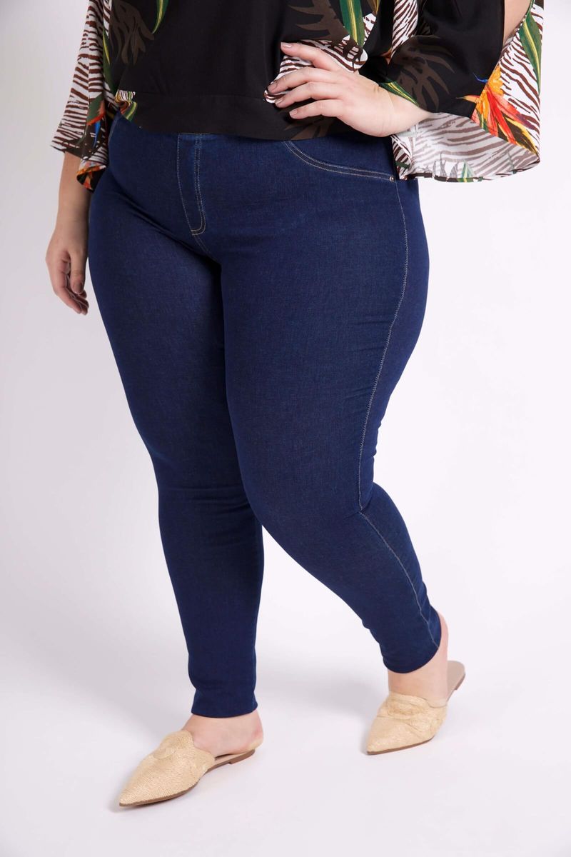 Calça legging imita jeans best sale plus size