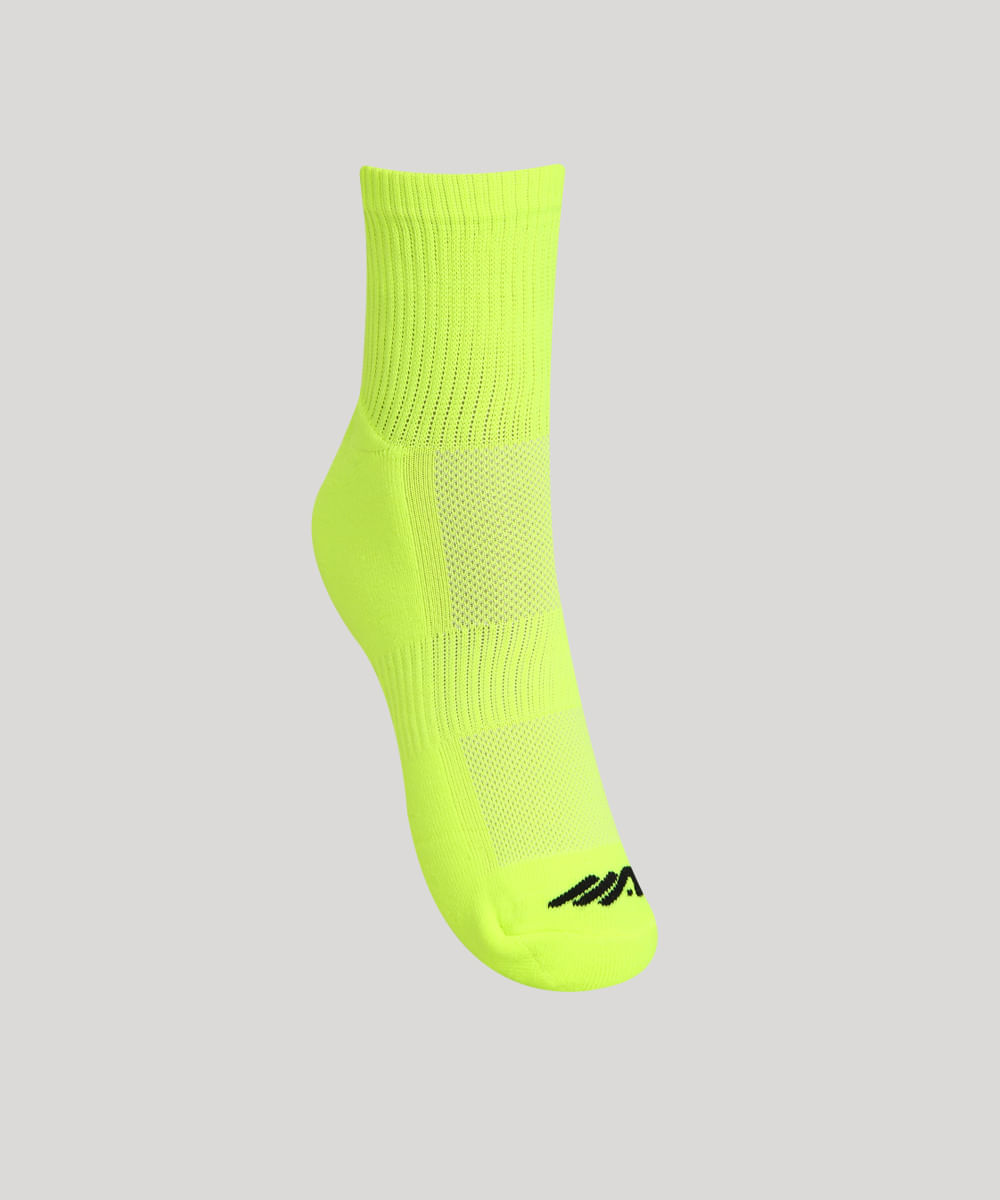 Meia Cano Alto Running com Compressão Esportiva Ace Verde Neon Menor preço em Meia Cano Alto Running com Compressão Esportiva Ace Verde Neon