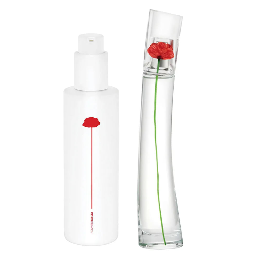 Kit Flower Refilável by Kenzo Eau de Parfum Perfume Feminino 100ml com Loção Hidratante