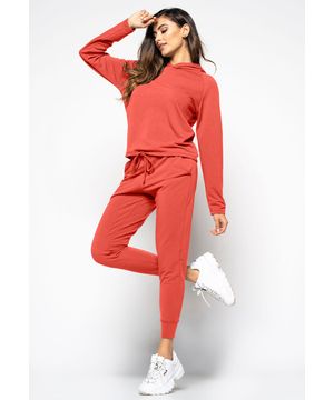 Conjunto  Comfy Com Casaco Capuz e Jogger Moletinho Telha Salvatore Fashion