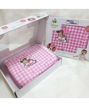 Manta Baby Bordada Minnie Dormindo Jolitex Rosa