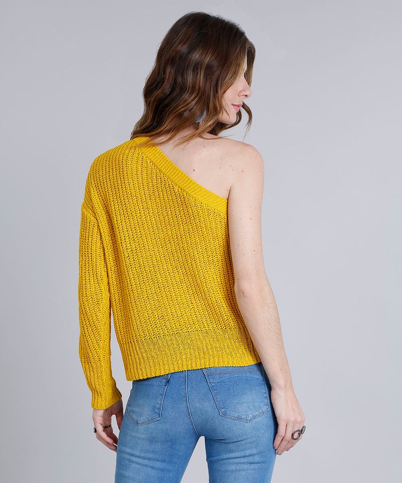 Blusa-Feminina-em-Trico-Um-Ombro-So-Manga-Longa-Amarela-9197678-Amarelo_2