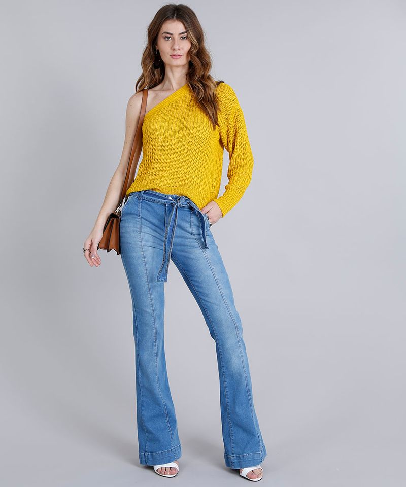 Blusa-Feminina-em-Trico-Um-Ombro-So-Manga-Longa-Amarela-9197678-Amarelo_3