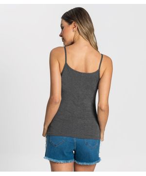 Blusa de Alças Feminina Básica Rovitex Cinza