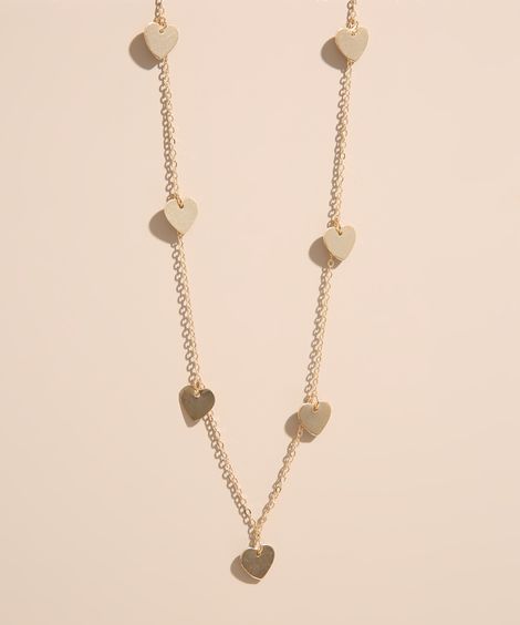 Gargantilha Choker com Corações Dourada