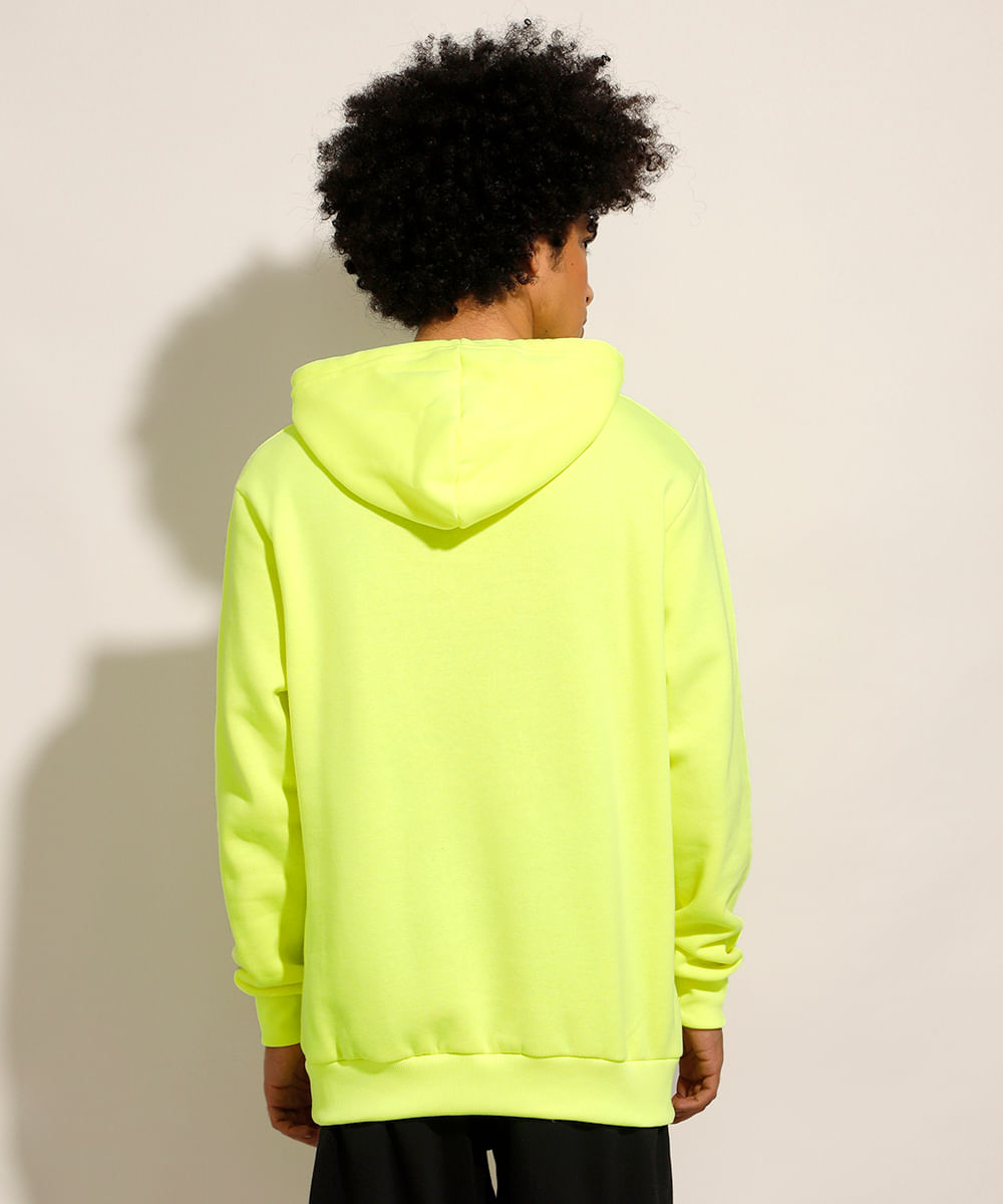 fluorescent green moletom com capuz