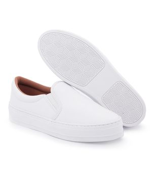 Tênis Slip On Flatform Feminino Liso Conforto Dia a Dia Leve