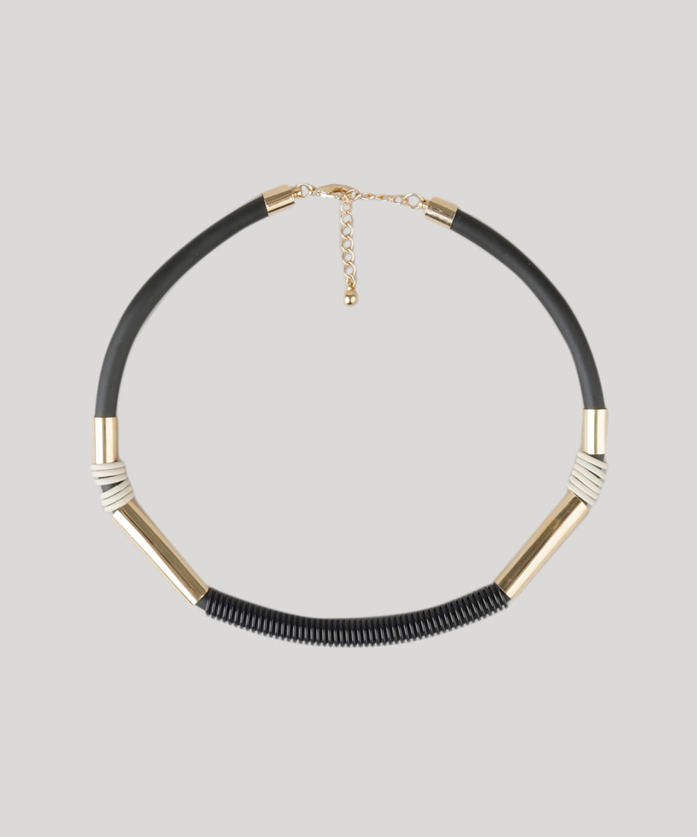 Colar Feminino com Pingentes Preto