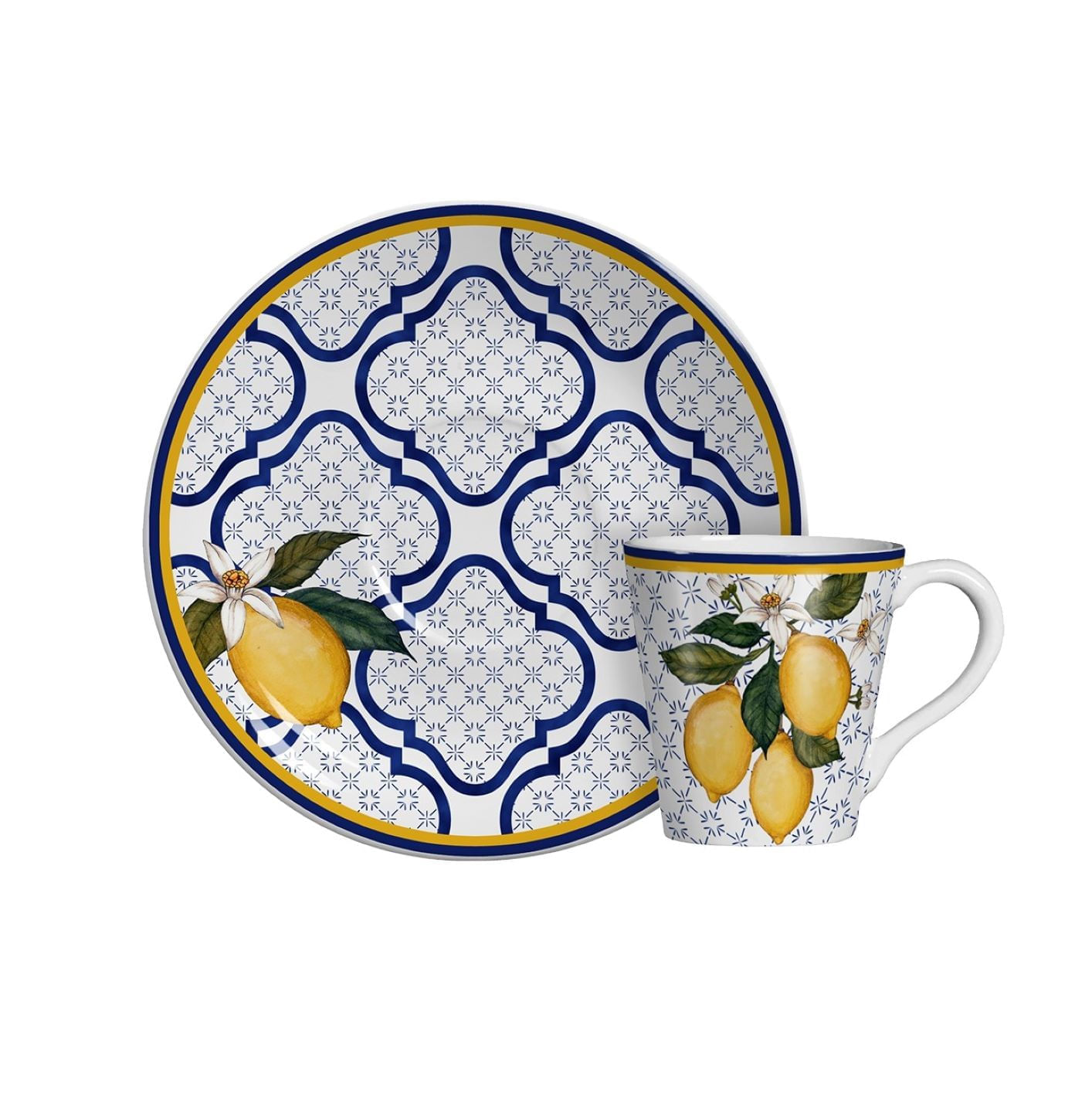 Xícara de café em cerâmica siciliana fina, decoração selecionável - h 5 cm  aprox. (1Pçs) Mod NL OPÇÃO DE DECORAÇÃO SELECIONADA Decoro 1